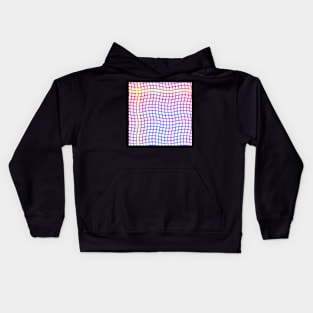 Wavy Plaid Rainbow on White Repeat 5748 Kids Hoodie